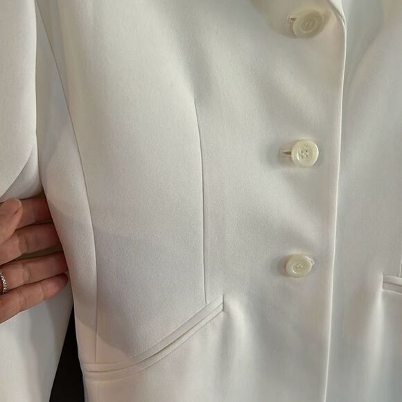 NWT Vintage Kasper & co white blazer jacket with shoulder pads deadstock 2P - Picture 5 of 8